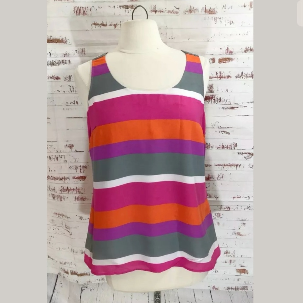Banana Republic Racerback Top Multicolored Stripe
